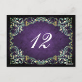 Rustikale Lila- und Goldhochzeit mit Ornamenten Postkarte (Rückseite)