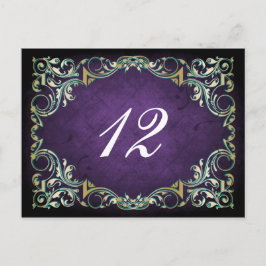 Rustikale Lila- und Goldhochzeit mit Ornamenten Postkarte