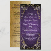 Rustikale Lila- und Goldhochzeit mit Ornamenten Programm (Vorne/Hinten)