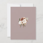 Rustikale Lila und Pfirsichblütenhochzeit Dankeskarte (Rückseite)
