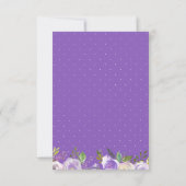 Rustikale Lila und weiße RSVP-Karte, Optionen für RSVP Karte (Rückseite)