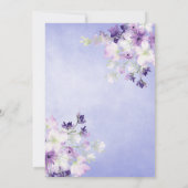 Rustikale Lila Wasserfarbe Blumenbraun Brunch Einladung (Rückseite)