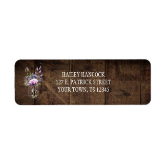 Rustikale Lila Wasserfarbe Mason Jar Barn Wood