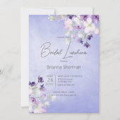 Rustikale Lila Wasserfarben Einladung (Vorderseite)