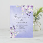 Rustikale Lila Wasserfarben Einladung (Stehend Vorderseite)