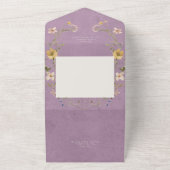 Rustikale Lila Wildblume Frame QR Code All In One Einladung (Außenbereich)