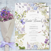 Rustikale Lila Wildblume White Bridal Brunch Einladung