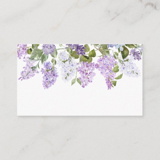Rustikale Lilac Blume Babydusche buchen Begleitkarte (Rückseite)