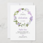 Rustikale Lilac Blume Dedication Invitation Einladung (Vorderseite)