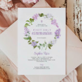 Rustikale Lilac-Blume Erste Heilige Kommune Einladung