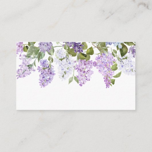 Rustikale Lilac-Blume Kinderdusche Windeln Windeln Begleitkarte (Rückseite)