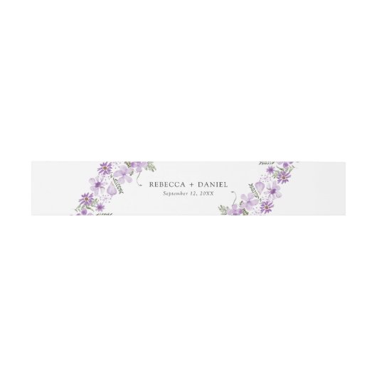 Rustikale Lilac Floral Wedding Einladung Bauchband Einladungsbanderole (Flach)