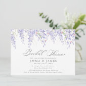 Rustikale Lilac Horizontal Bridal Dusche Einladung (Stehend Vorderseite)