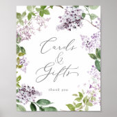 Rustikale Lilac-Karten und Geschenke-Zeichen Poster (Vorne)
