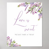 Rustikale Lilac-Liebe ist ein süßes Hochzeitszeich Poster (Vorne)