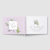 Rustikale Lilac Monogram Back Wedding Gästebuch (Voll)