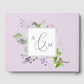 Rustikale Lilac Monogram Back Wedding Gästebuch (Rückseite)