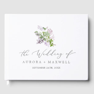 Rustikale Lilac Monogram Back Wedding Gästebuch