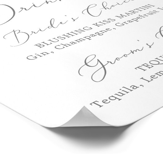 Rustikale Lilac Signature Drinks unterzeichnen Poster (Ecke)