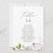 Rustikale Lilac-Tischnummer-Seekarten (Rückseite)