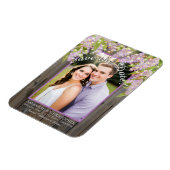 Rustikale Lilacs Lights & Foto Wedding Save the Da Magnet (Linke Seite)