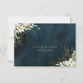 Rustikale Lily Floral Dusty Eukalyptus Greenery RSVP Karte (Rückseite)