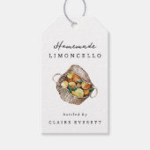 Rustikale Limoncello-Korb-Etikette Geschenkanhänger (Vorderseite)