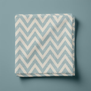 Rustikale Linen Beige und Blau Zickzack Stoff