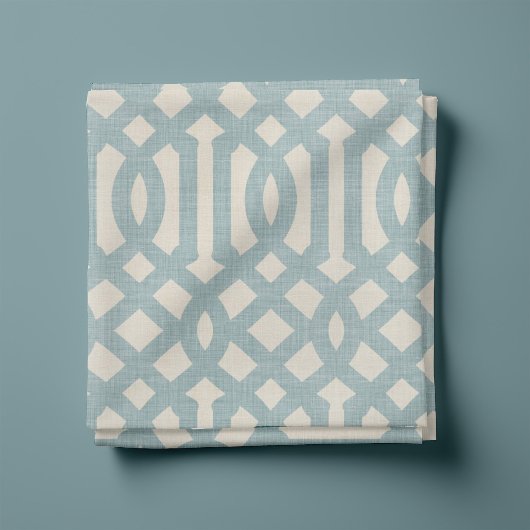 Rustikale Linen Beige und Blauer Trellis Stoff