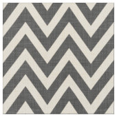 Rustikale Linen Beige und Charcoal Grau Zickzack Stoff (Nahaufnahme)