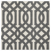 Rustikale Linen Beige und Charcoal Gray Trellis Stoff (Muster)