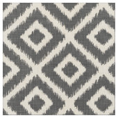 Rustikale Linen Beige und Grau Ikat Diamonds Stoff (Nahaufnahme)