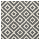 Rustikale Linen Beige und Grau Ikat Diamonds Stoff (Muster)