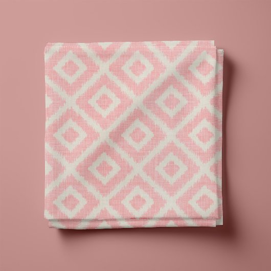 Rustikale Linen Beige und rosa Ikat Diamonds Stoff