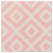 Rustikale Linen Beige und rosa Ikat Diamonds Stoff (Nahaufnahme)