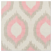 Rustikale Linen Beige und rosa Kat Print Stoff (Nahaufnahme)