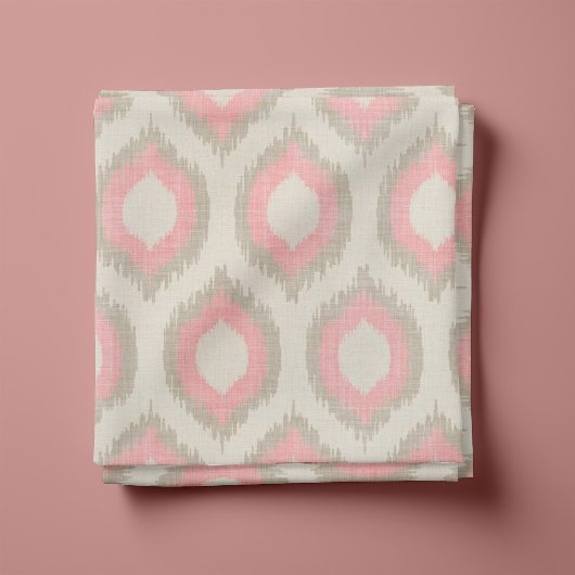 Rustikale Linen Beige und rosa Kat Print Stoff