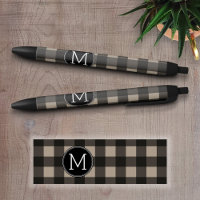 Rustikale Linen Black Buffalo Kariertes Muster Mon