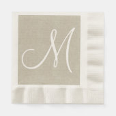 Rustikale Linen Initial | Hochzeitspapier Napkins Serviette (Vorderseite)