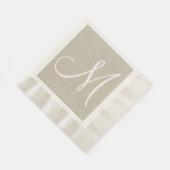 Rustikale Linen Initial | Hochzeitspapier Napkins Serviette (Ecke)