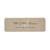 Rustikale Linen Leinwand Wedding Monogram (Vorne)