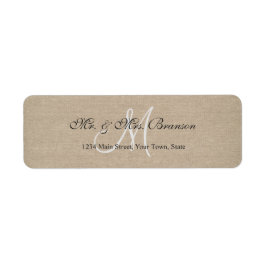 Rustikale Linen Leinwand Wedding Monogram