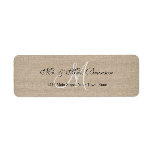 Rustikale Linen Leinwand Wedding Monogram (Vorne)