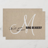 Rustikale Linen-Leinwand zum Hochzeitsring Einladung (Vorne/Hinten)