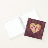 Rustikale Linen Monogramm Blumenkohl Hübsch Notizblock (Innenseite)