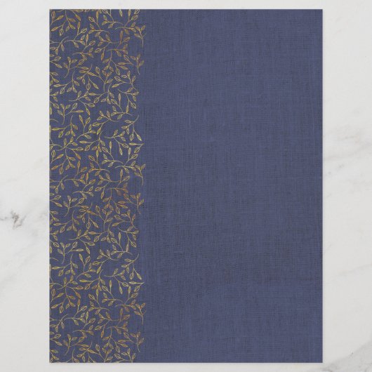 Rustikale Linenunterteilung Blauer Rezept Binder B (Rückseite)