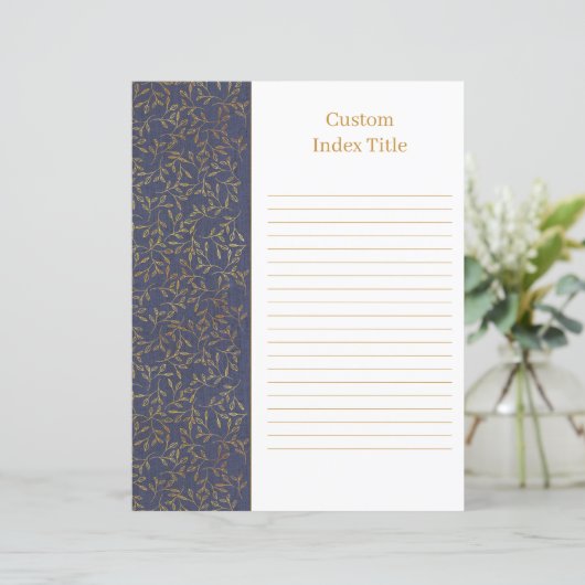 Rustikale Linenunterteilung Blauer Rezept Binder B (Stehend Vorderseite)