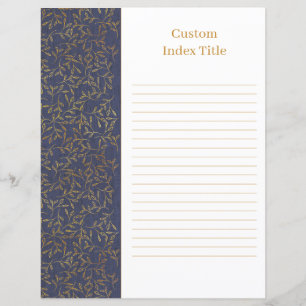 Rustikale Linenunterteilung Blauer Rezept Binder B