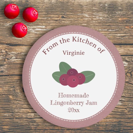 Rustikale Lingonberry Jam Label Aufkleber