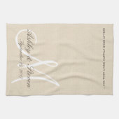 Rustikale Linse mit weißer Monogramm Küchentuch (Horizontal)